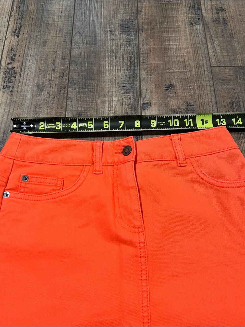 Boden Skirt Womens 2 Orange Denim Pencil Straight A Line 5 Pocket Cotton Stretch - Picture 4 of 5